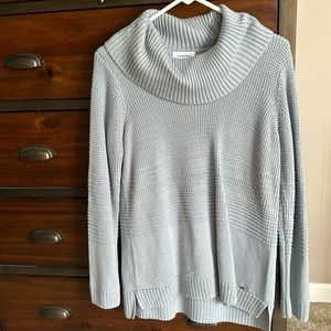 Calvin Klein light blue cowl neck sweater